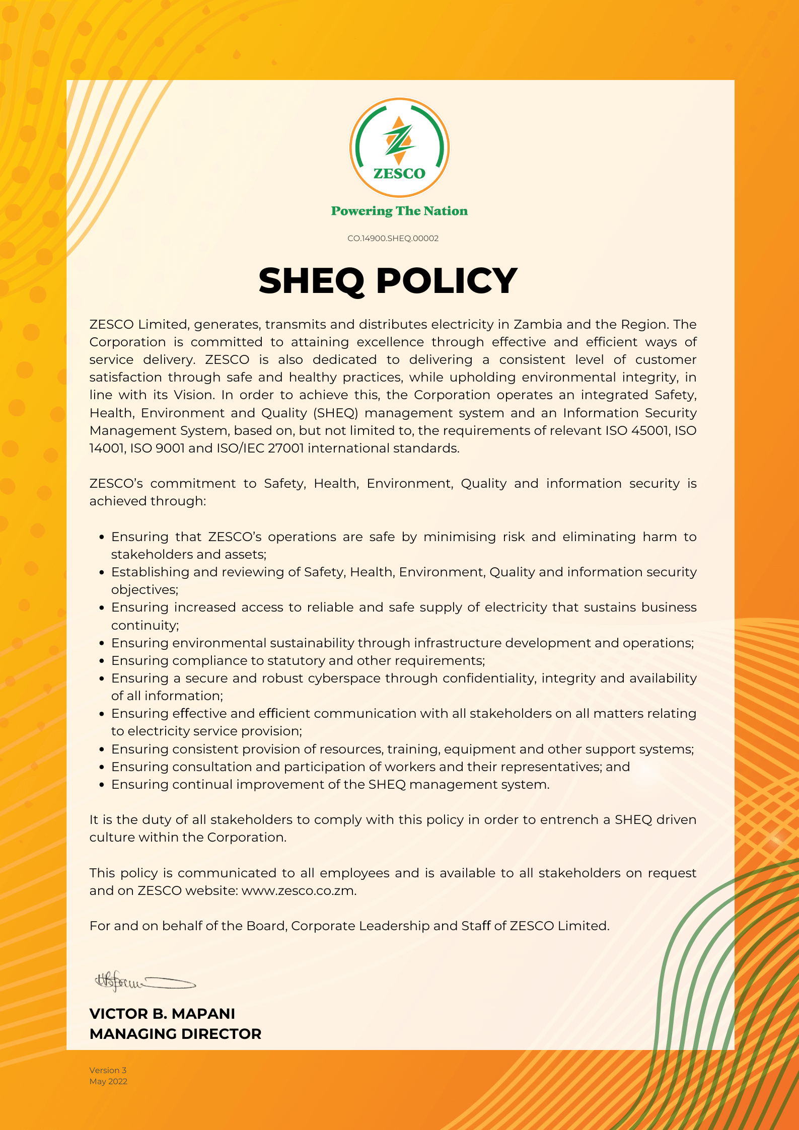 SHEQ Policy